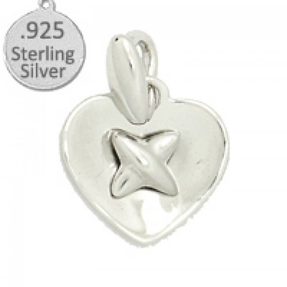 Sterling Silver Heart charm 925 NEW - Picture 1 of 1